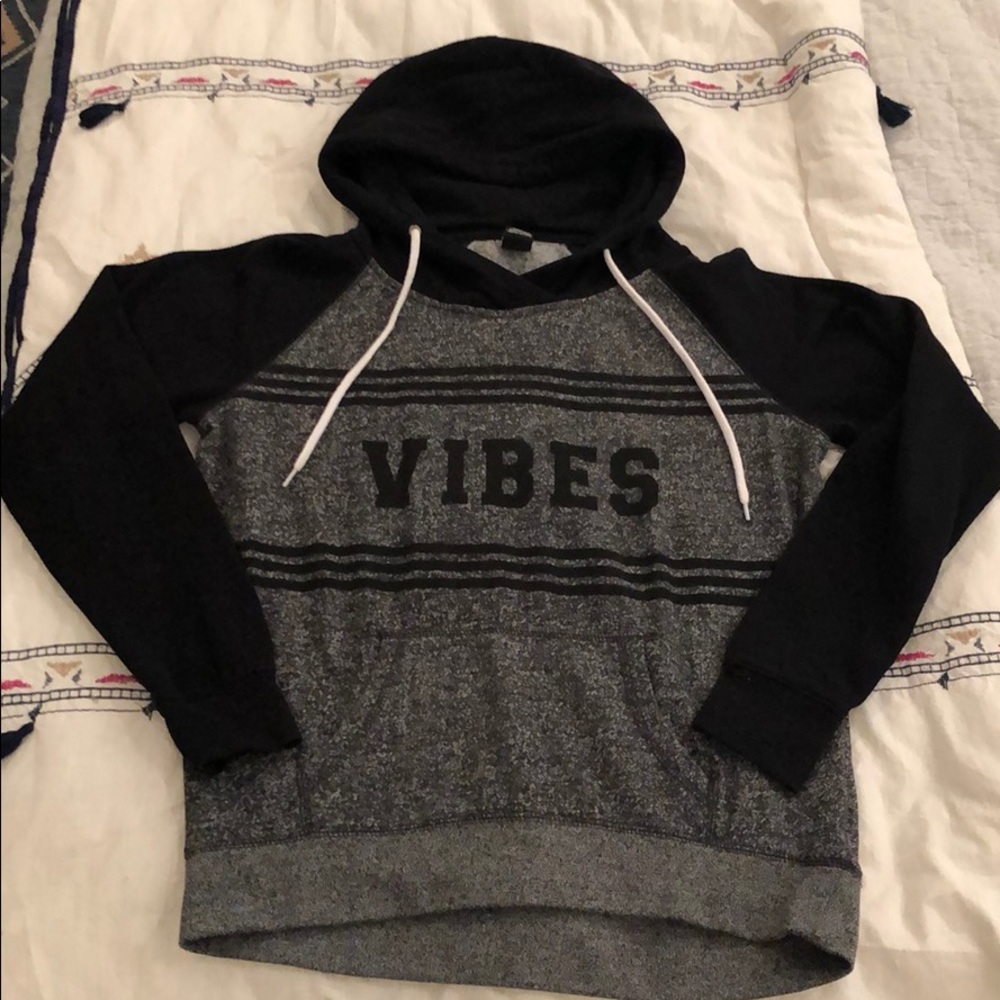 “Vibes” Black and Gray Hoodie